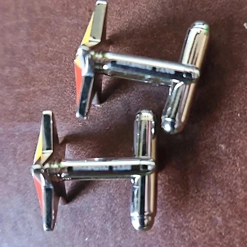 2 Sets of Shanghai Tang Cufflinks: Origami Horse and Red/Orange Stars